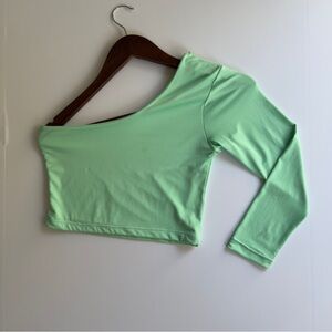 Mint Green Asymmetrical Long Sleeve Top